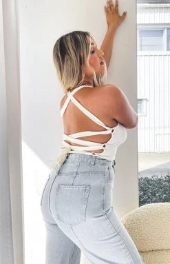 BB Exclusive Jude Rib Crop Top White Tops