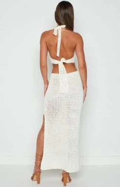 BB Exclusive Julia Crochet Halter Midi Dress