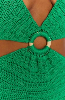 BB Exclusive Julia Green Crochet Halter Midi Dress Dresses 12 BB Exclusive Julia Green Crochet Halter Midi Dress Dresses