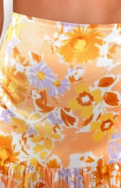 BB Exclusive Cocktail Dresses Juniper Orange Floral Maxi Skirt