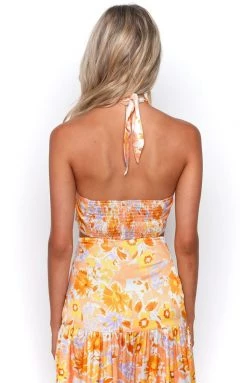 BB Exclusive Juniper Orange Floral Top Tops