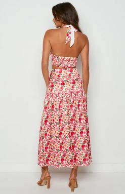 BB Exclusive Juniper White Floral Maxi Skirt Bottoms