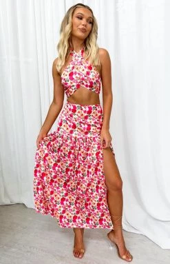 BB Exclusive Juniper White Floral Maxi Skirt Bottoms