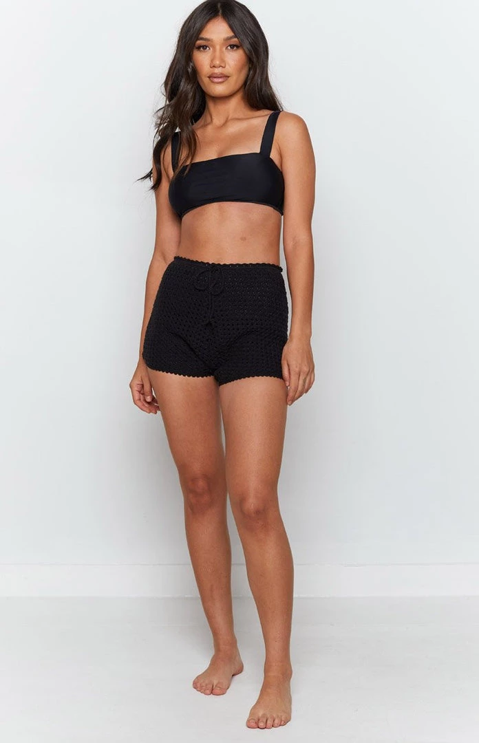 BB Exclusive Bottoms Kalani Crochet Shorts Black 2 BB Exclusive Bottoms Kalani Crochet Shorts Black