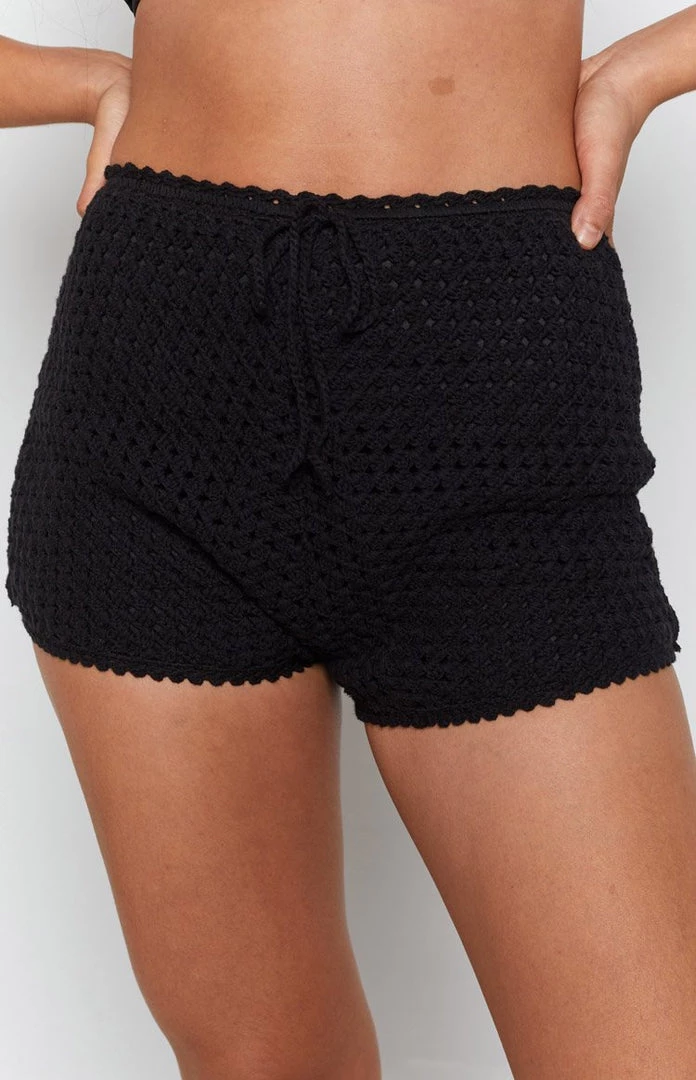 BB Exclusive Bottoms Kalani Crochet Shorts Black 3 BB Exclusive Bottoms Kalani Crochet Shorts Black