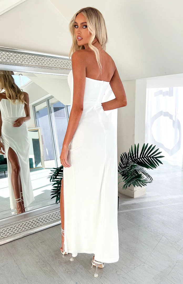 BB Exclusive New Kahea White Corset Formal Maxi Dress 7 BB Exclusive New Kahea White Corset Formal Maxi Dress