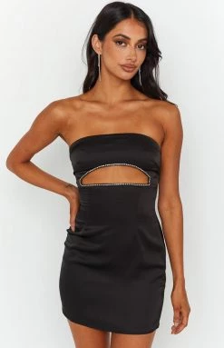BB Exclusive Kaia Black Strapless Mini Dress