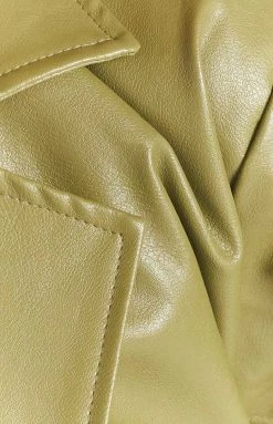 Beginning Boutique Kalessa Green PU Trench Jacket New