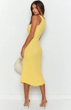 Beginning Boutique Kaliah Yellow Midi Dress