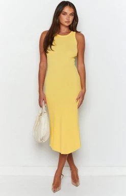 Beginning Boutique Kaliah Yellow Midi Dress