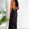 BB Exclusive New Kalley Black Halter Formal Maxi Dress