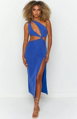 BB Exclusive Kamelia Blue Midi Dress Dresses