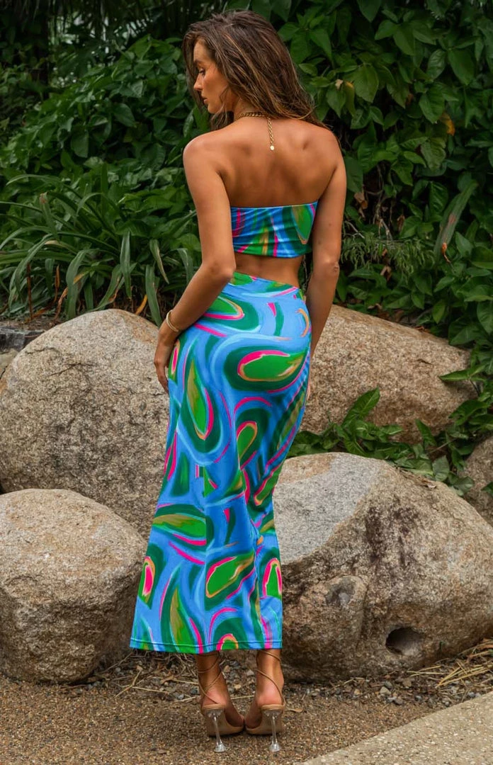 BB Exclusive Dresses Kamelia Blue Print Midi Dress 10 BB Exclusive Dresses Kamelia Blue Print Midi Dress