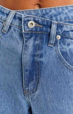 BB Exclusive Kansis Blue Uneven Waist Jeans