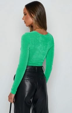 BB Exclusive Karla Green Bodysuit Tops