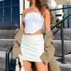 BB Exclusive Kei White PU Mini Skirt