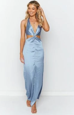 BB Exclusive Keira Steele Blue Cut Out Midi Dress