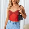 Beginning Boutique Kelsa Orange Lace Cami