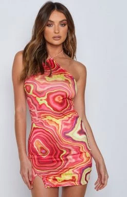 Beginning Boutique Kendall Swirl Mini Dress Pink Dresses