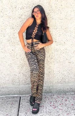 BB Exclusive Kennedi Brown Print Pants