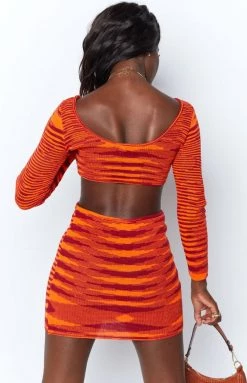 Beginning Boutique Kimberly Side Cut Out Mini Dress Orange Dresses