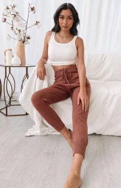 Beginning Boutique Kingston Track Pants Rust