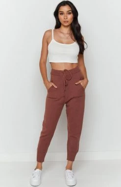 Beginning Boutique Kingston Track Pants Rust