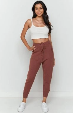 Beginning Boutique Kingston Track Pants Rust