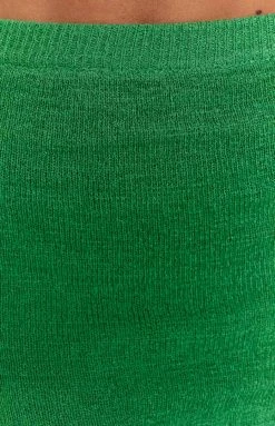 BB Exclusive Kirsten Green Low Waist Knit Maxi Skirt New