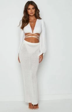 BB Exclusive Bottoms Kirsten White Low Waist Knit Skirt 16 BB Exclusive Bottoms Kirsten White Low Waist Knit Skirt