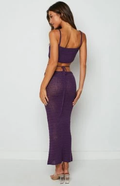 BB Exclusive Bottoms Kodi Purple Low Waist Crochet Skirt