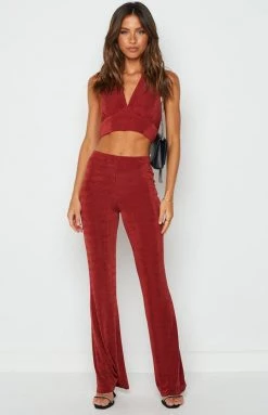BB Exclusive Kokomo Burgundy Flare Pants Bottoms