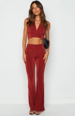 BB Exclusive Kokomo Burgundy Flare Pants Bottoms