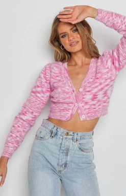 Beginning Boutique Kris Spacedye Cardigan Pink Tops