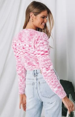 Beginning Boutique Kris Spacedye Cardigan Pink Tops