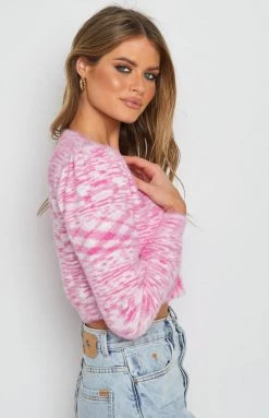 Beginning Boutique Kris Spacedye Cardigan Pink Tops