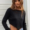 BB Exclusive Long Sleeve Tops Kristin Black Rib Sweater