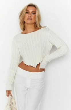 BB Exclusive Kristin White Rib Sweater