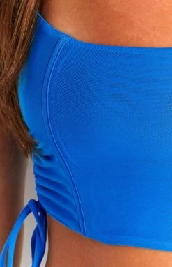 BB Exclusive Kyra Blue Halter Corset Top Tops