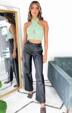 Beginning Boutique Tops LA Dream Green Crop Top