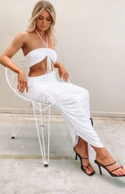 Bottoms Lioness Monaco Midi Skirt White