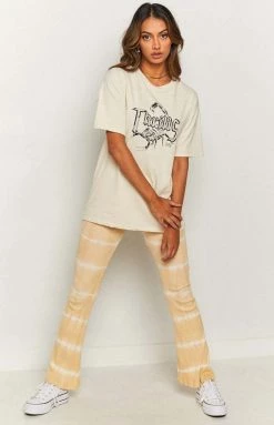 Beginning Boutique Laroi Tye Dye Flare Pants Yellow