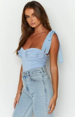 Beginning Boutique Lasting Lover Blue Bustier Top