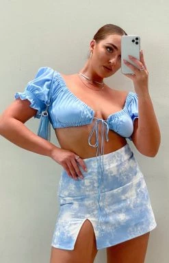 BB Exclusive Laura Skirt Tie Dye Denim Bottoms