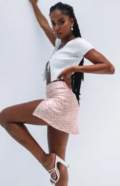 Beginning Boutique Laura Skirt Pink Floral Bottoms