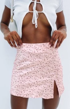 Beginning Boutique Laura Skirt Pink Floral Bottoms