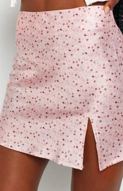 Beginning Boutique Laura Skirt Pink Floral Bottoms