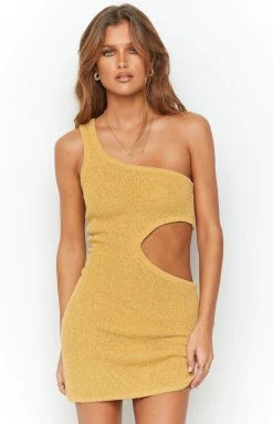 BB Exclusive Laurynn Mustard Knit Mini Dress