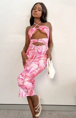 Beginning Boutique Dresses Lavish Pink Midi Dress