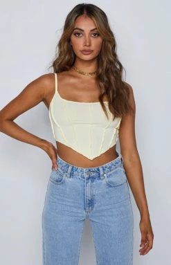 Beginning Boutique Lawley Corset Top White Tops